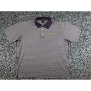 Clubhouse Collection Masters Polo Mens Medium Purple Striped Golf Italy